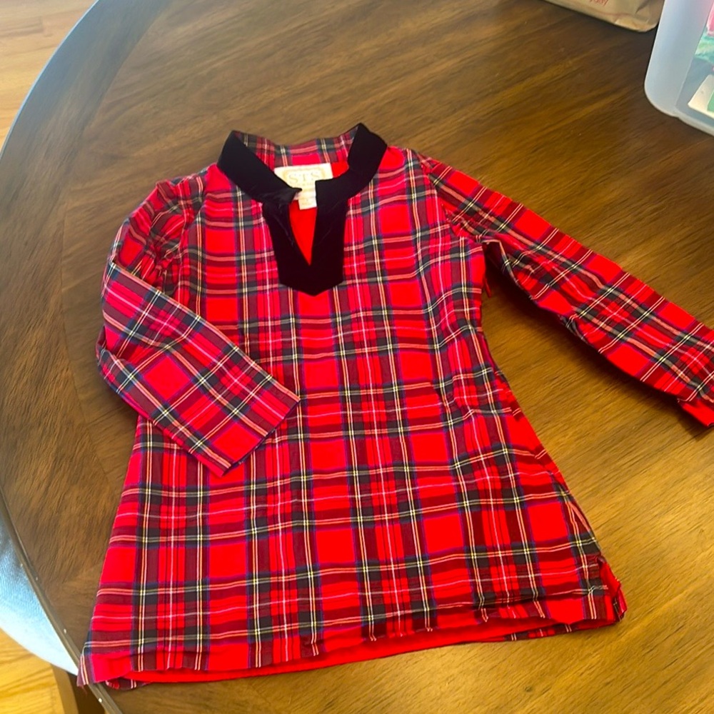 Sale to Sable little girls plaid velvet color tunic